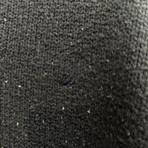 Nautica Men’s XL Navy Button Mock Neck Wool Blend Sweater Cozy Cabin Gorp Core - Picture 3 of 8